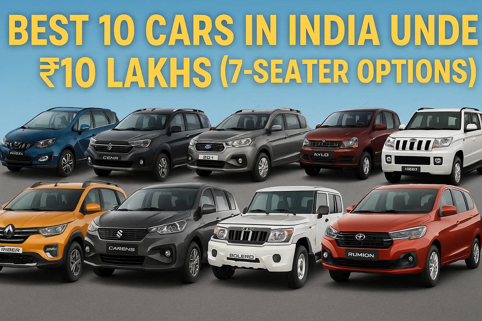 Best 10 Cars in India Under ₹10 Lakhs (7-Seater Options) – Complete Guide