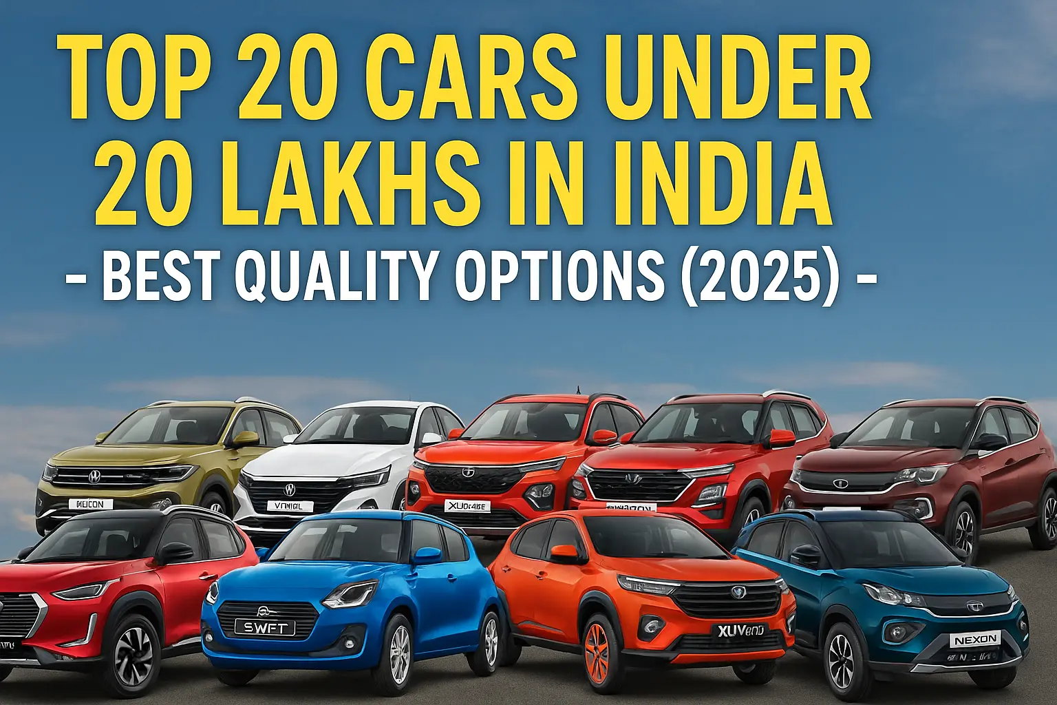 Top 20 Cars Under 20 Lakhs in India – Best Quality Options (2025)