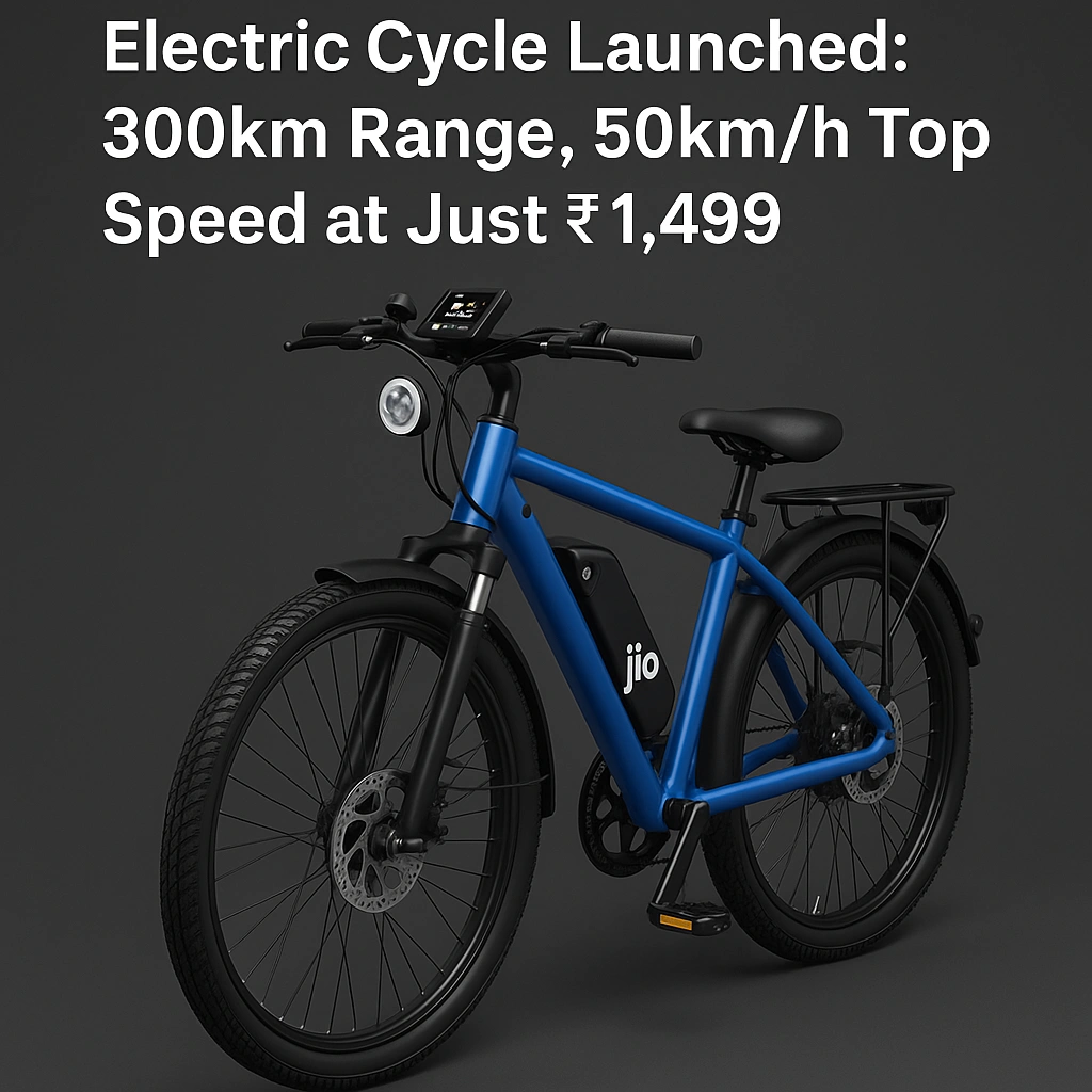 Jio Electric Cycle Launched 300km Range, 50kmh Top Speed at Just ₹1,499 EMI