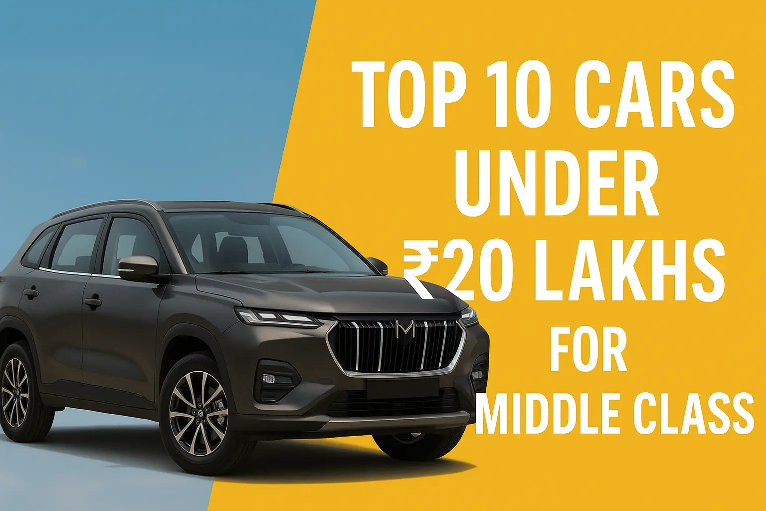 Top 10 Cars Under ₹20 Lakhs for Middle Class Families
